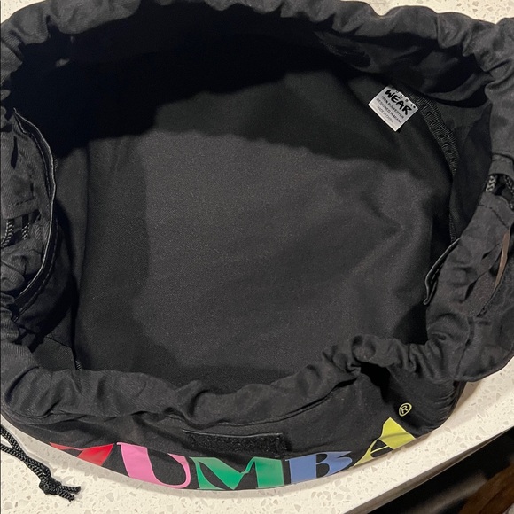 Zumba Fitness Black Drawstring Bag with Multicolor Logo - Picture 3 of 4